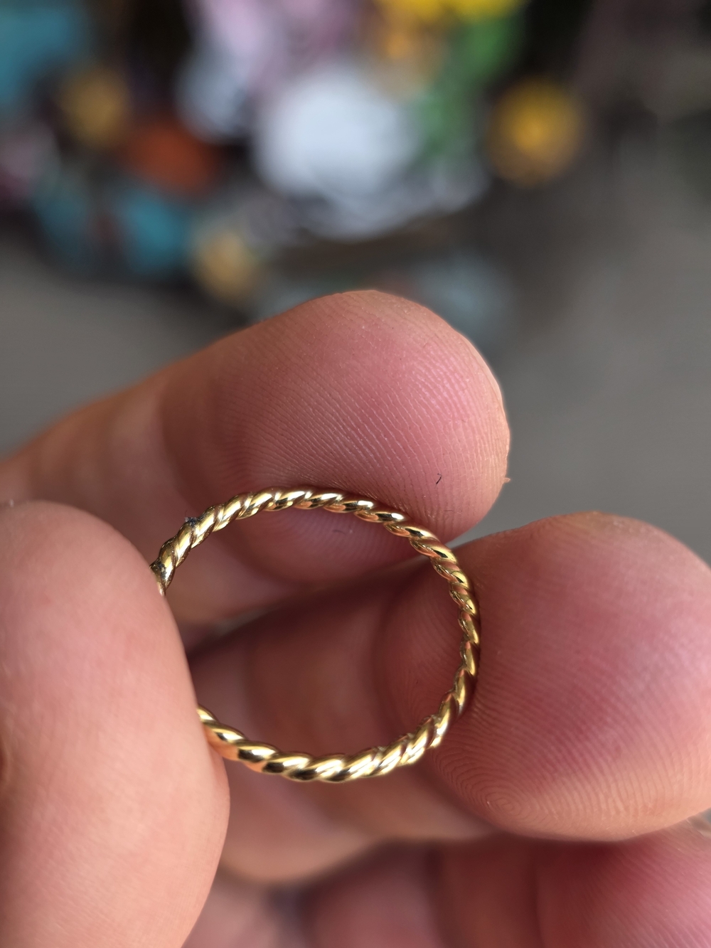 Classic 10K Gold Twisted Rope Stackable Ring - Picture 2 of 7